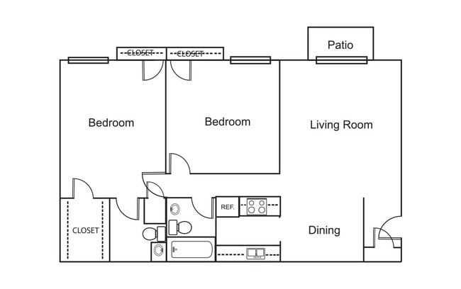 2 Bedroom / 1.5 Bath