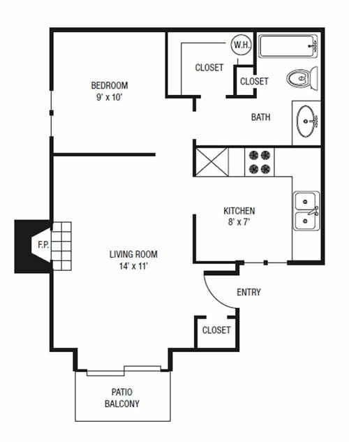 Efficiency (0 Bedroom/ 1 Bath)