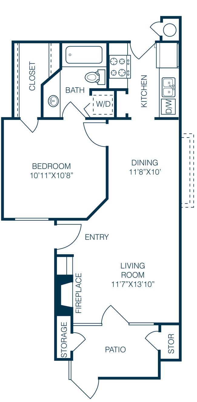 1 Bedroom 1 Bath A1