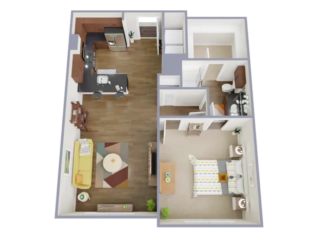 1 Bed, 1 Bath A (80% Income Restricted)