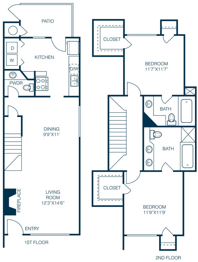 2 Bedroom 2 Bath Townhome