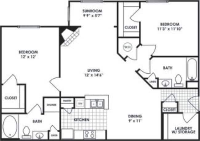 Transitional 2 Bdrm