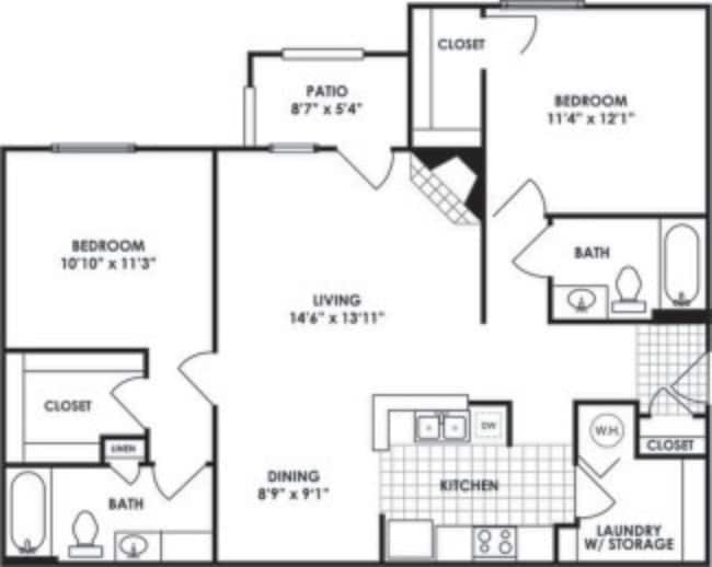 Split Two Bedroom