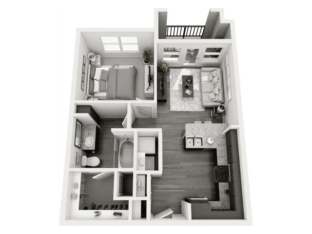 1 Bed, 1 Bath A (60% Income Restricted)