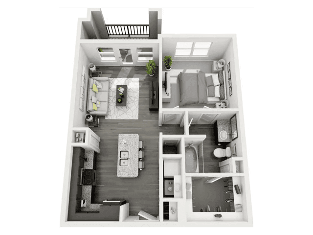 1 Bed, 1 Bath B (50% Income Restricted)