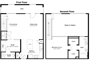 4Al2 - 1 bed 1.5 bath/study/split level