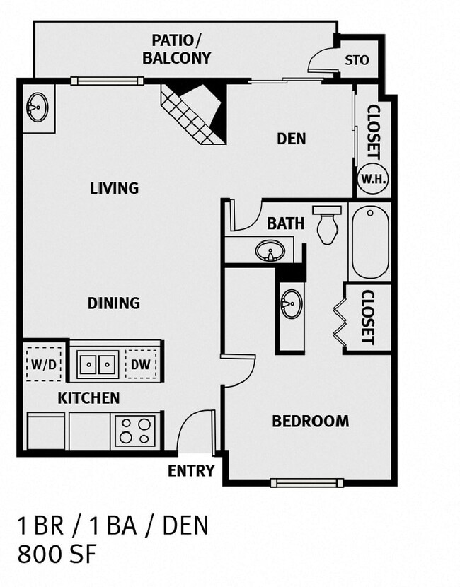 1 Bedroom 1 Bathroom  A1