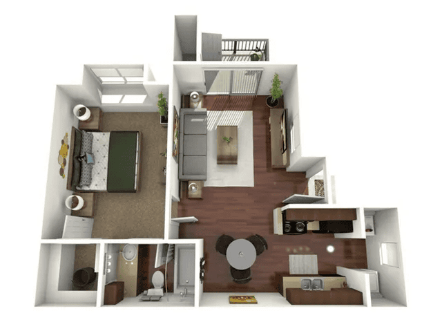 1 Bed, 1 Bath A (80% Income Restricted)