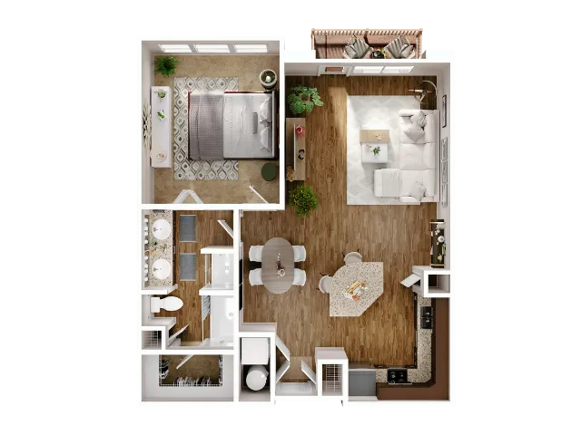 1 Bed, 1 Bath D (60% Income Restricted)