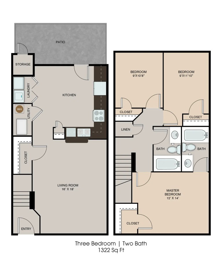 3 Bed 2 Bath