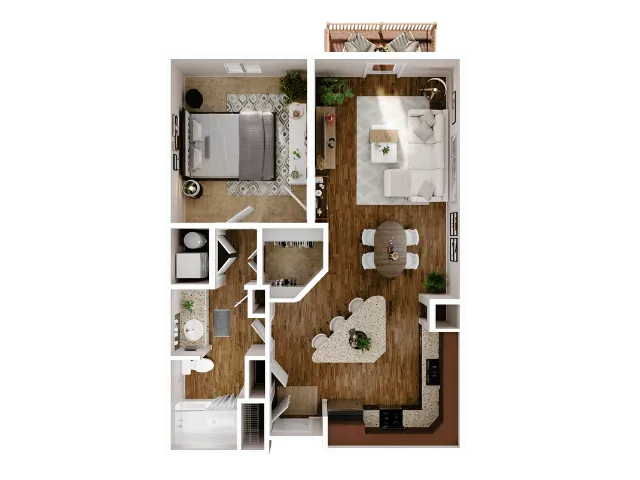1 Bed, 1 Bath A (80% Income Restricted)