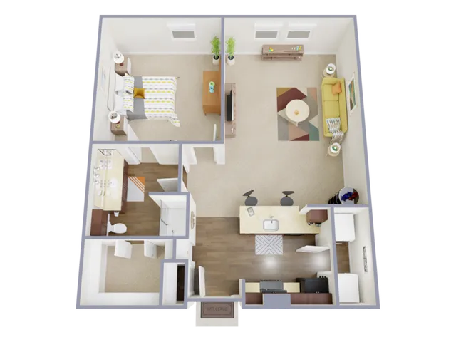 1 Bed, 1 Bath B (80% Income Restricted)