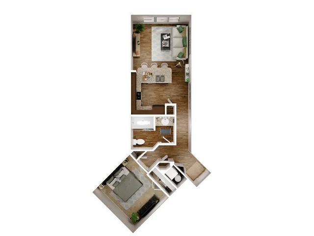 Studio, 1 Bath (80% Income Restricted)