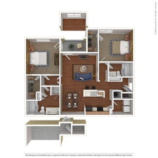 2 Bed 2 Bath 1246 SqFt (1193 Net)