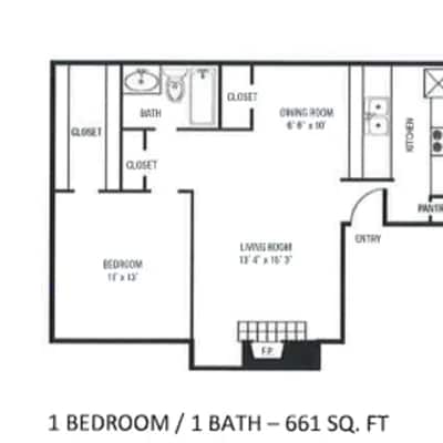 1 Bedroom 1 Bath