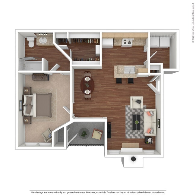 1 Bed 1 Bath 806 SqFt (745 Net)