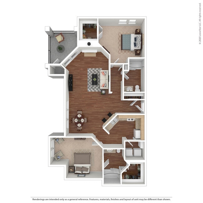 2 Bed 2 Bath 1342 SqFt (1243 Net)