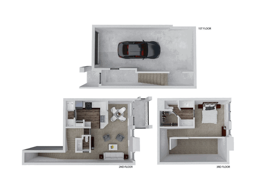 1 Bedroom / 1 Bath - 900