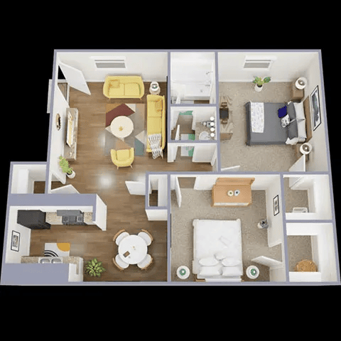 2 Bedroom, 1 Bath
