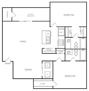 Two Bed, Two Bath