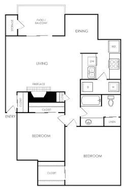 Two Bed, One Bath