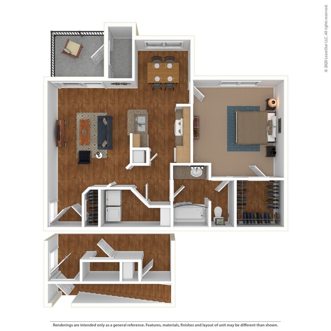 1 Bed 1 Bath 910 SqFt (830 Net)