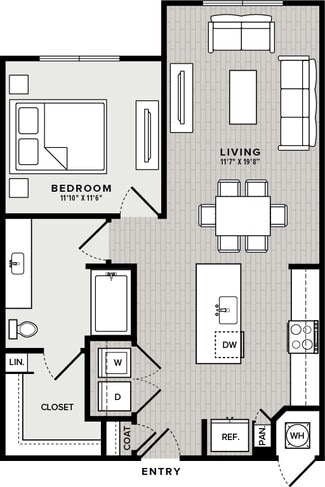 1 Bed, 1 Bath