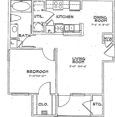 1 bed / 1 bath - A1