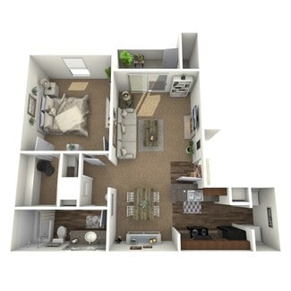 1 Bed 1 Bath B