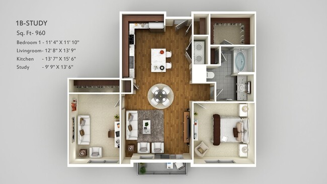 1 Bedroom - Study
