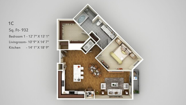 1 Bedroom - Corner
