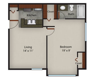 1 bed 1 bath