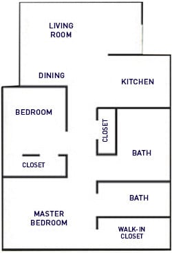 2 Bed 1 1/2 Bath