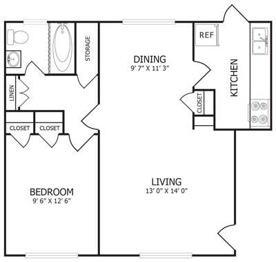1 Bedroom 1 Bathroom